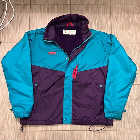 Vintage Columbia Ski Jacket Coat insulated warm winter 90s 80s turquoise purple - Picture 11 of 15